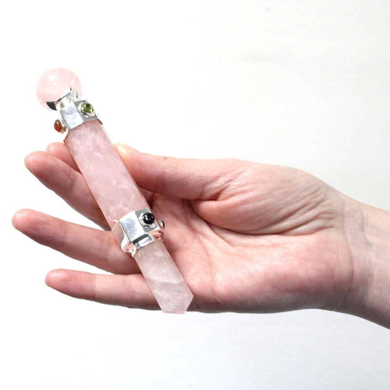 Hexagonal Crystal Wand Rose Quartz