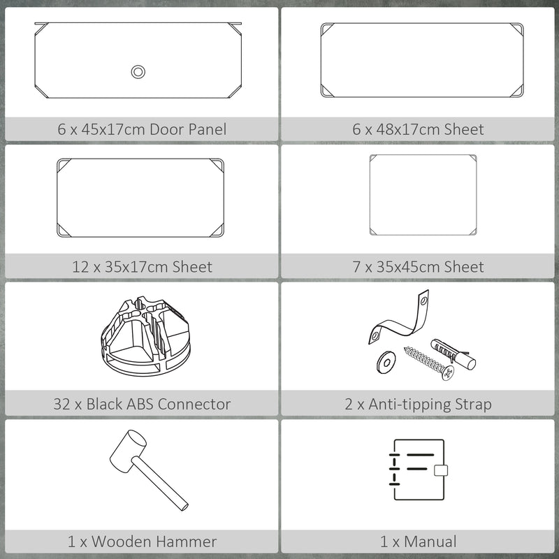 HOMCOM 6 Tier Shoe Rack Plastic Storage Cabinet Modular Shoe Tower White