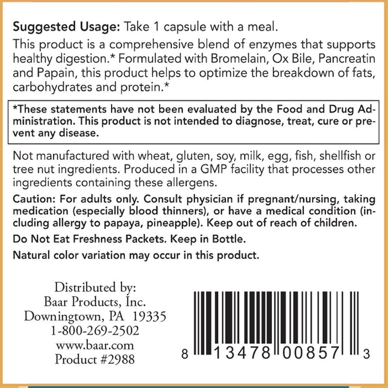 Baar Super Digestive Enzymes - 90 Capsules (Pack of 2)