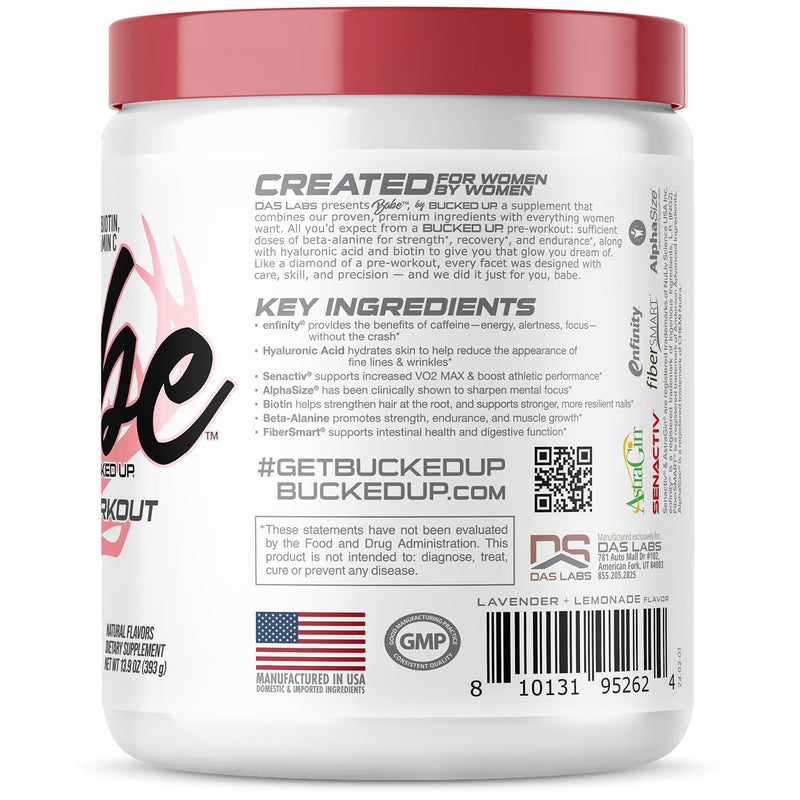 Babe Pre Workout for Women – Lavender Lemonade | 30 Servings, 13.9 oz