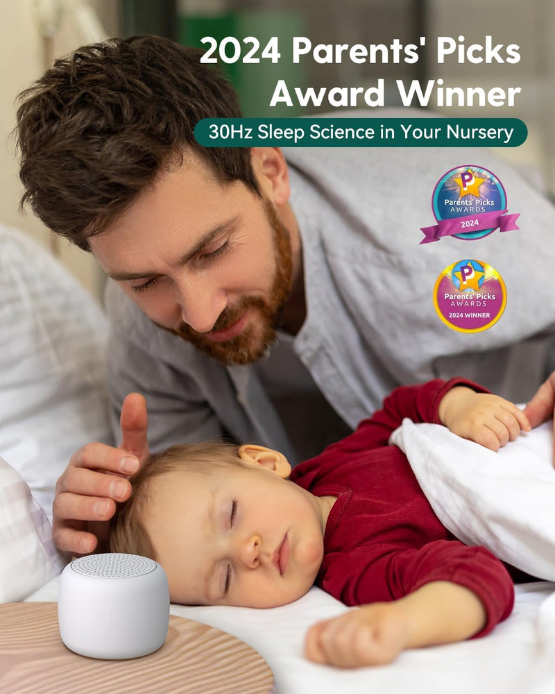 Babelio Portable White Noise Machine + Grey Travel Case | Pocket-Sized Sleep & Focus for All Ages