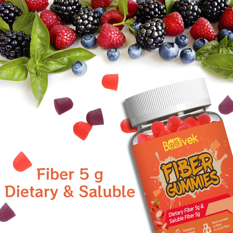 Babivek Fiber Gummies – Dietary Fiber for Digestive Health | Vegan, Gluten-Free, 60 Count