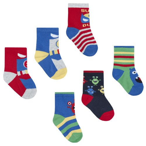 Baby Novelty Design 3 Pairs Socks Hero/Monster