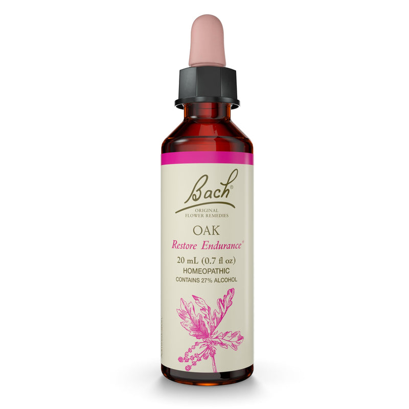 Bach Oak Flower Remedy - Restore Endurance | Natural Homeopathic Emotional Balance (20mL) - Vegan, Gluten Free, Sugar Free