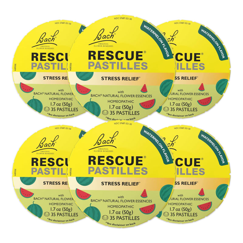 Bach RESCUE PASTILLES Watermelon – 6 Pack | Stress Relief Lozenges
