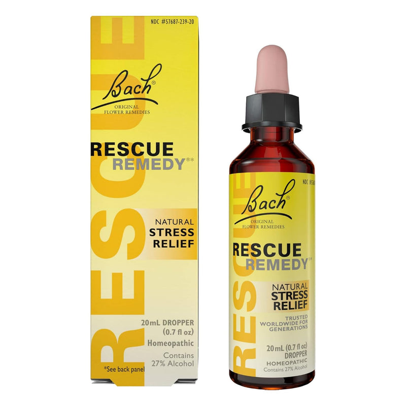 Bach Rescue Remedy Dropper 20mL – Natural Stress Relief, Homeopathic, Vegan, Gluten-Free & Non-Habit Forming