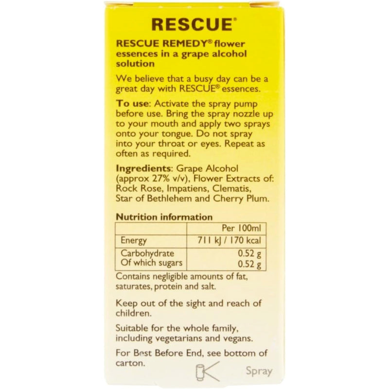 Bach Rescue Remedy Rescue Spray 20 ml - Organic, Non-Aerosol Pump