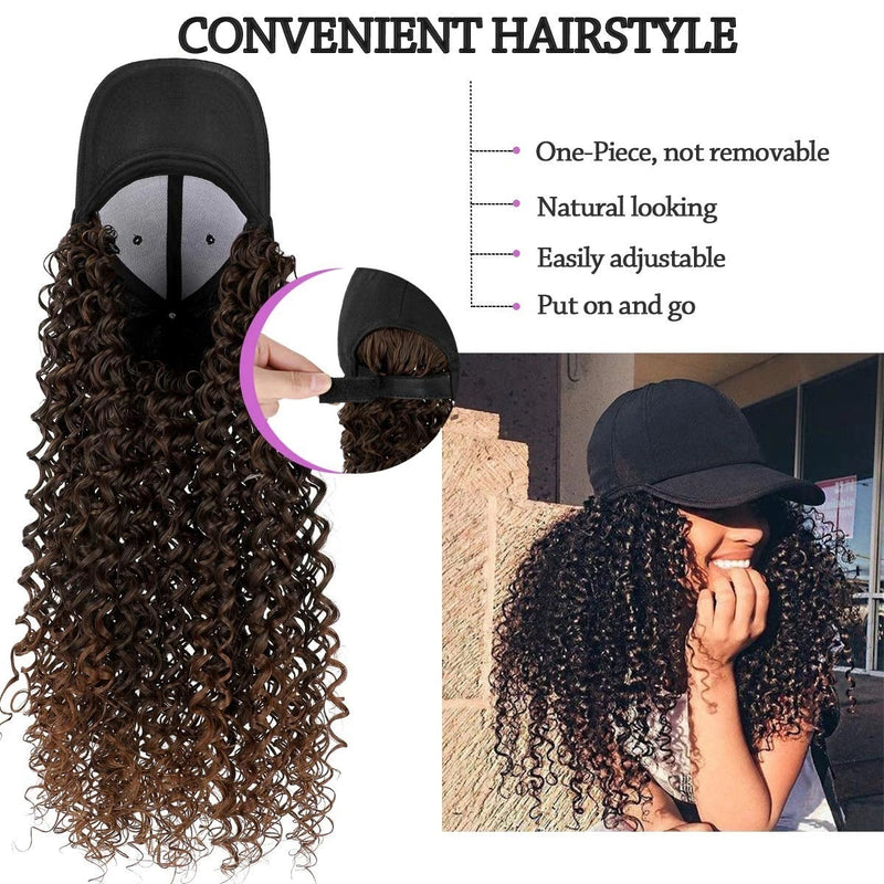 Women's Natural-Look Wig with Hat
