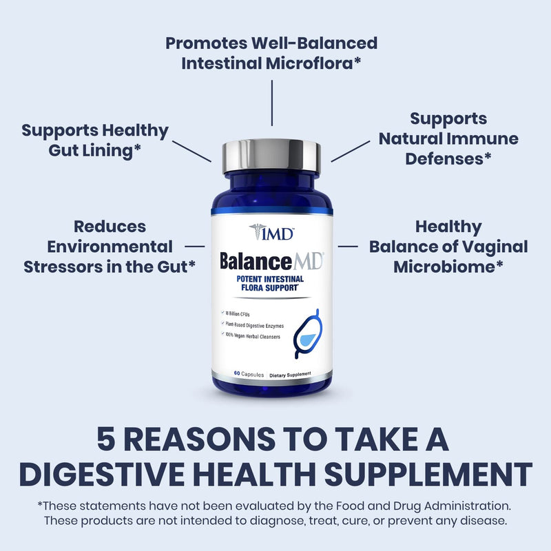 BalanceMD Vaginal Probiotics – 1MD Nutrition | Oregano & Caprylic Acid with Lactobacillus | 120 Capsules