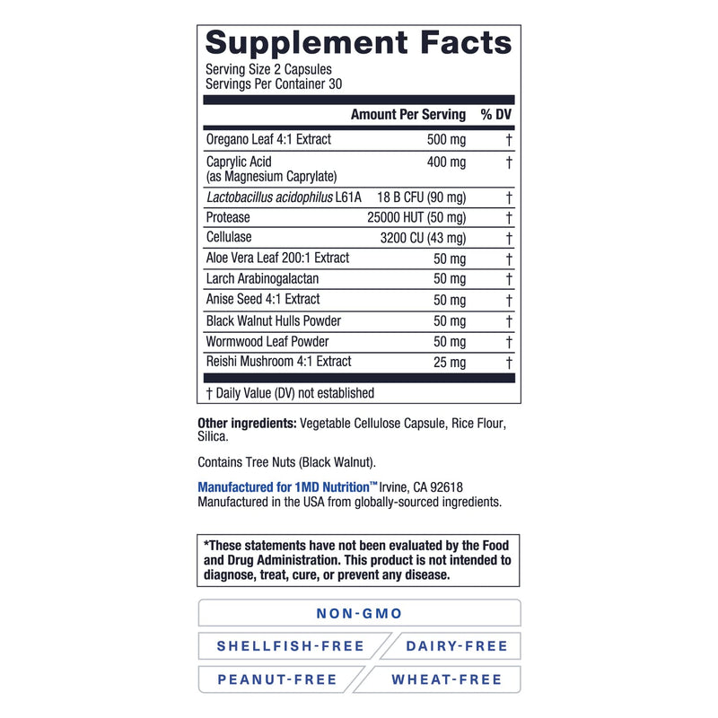 BalanceMD Vaginal Probiotics – 1MD Nutrition | Oregano & Caprylic Acid with Lactobacillus | 120 Capsules