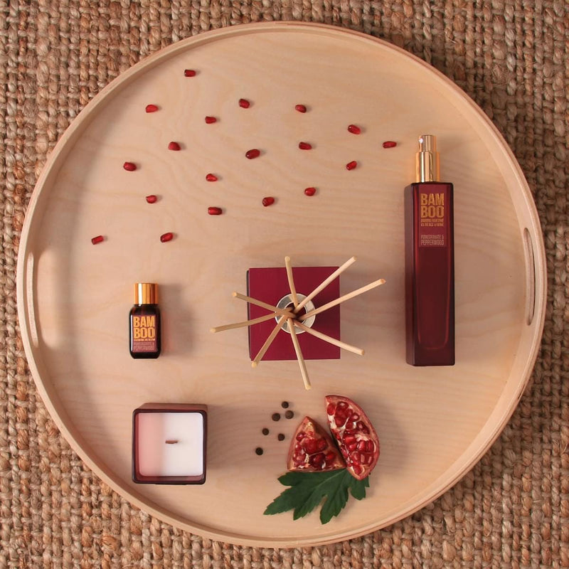 Bamboo Pomegranate & Pepperwood Small Soy Candle 20 Hours Burn - Crackling Wick