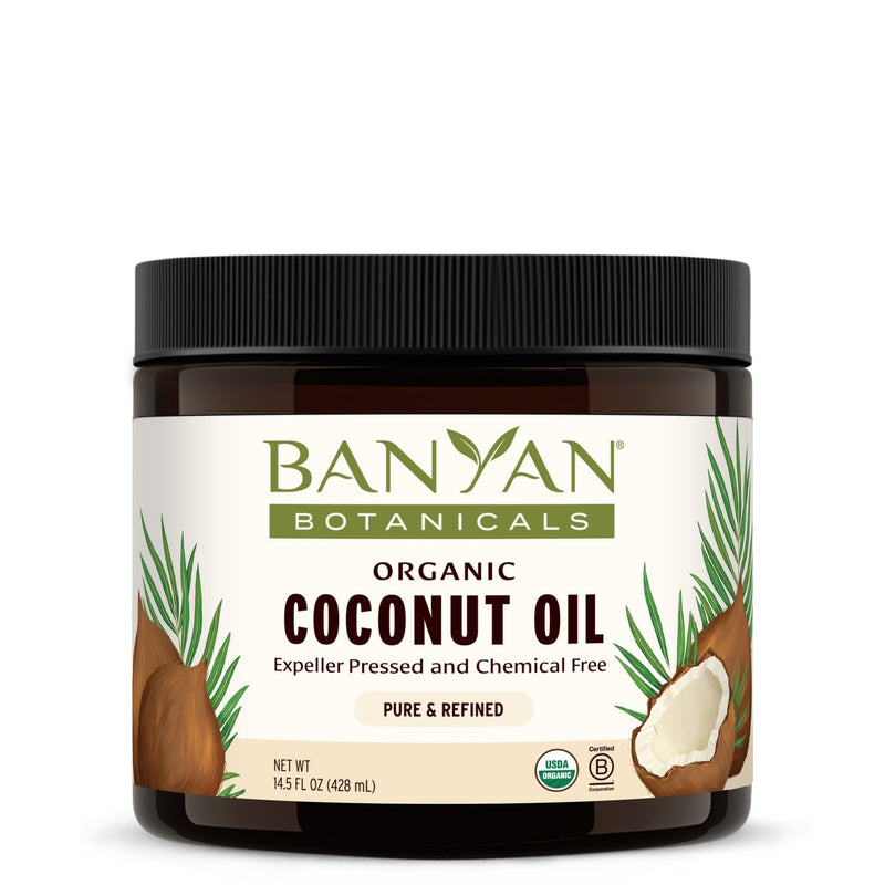 Banyan Botanicals Coconut Oil – Expeller Pressed Organic Coconut Oil for Skin, Hair & Massage – 14.5 oz
