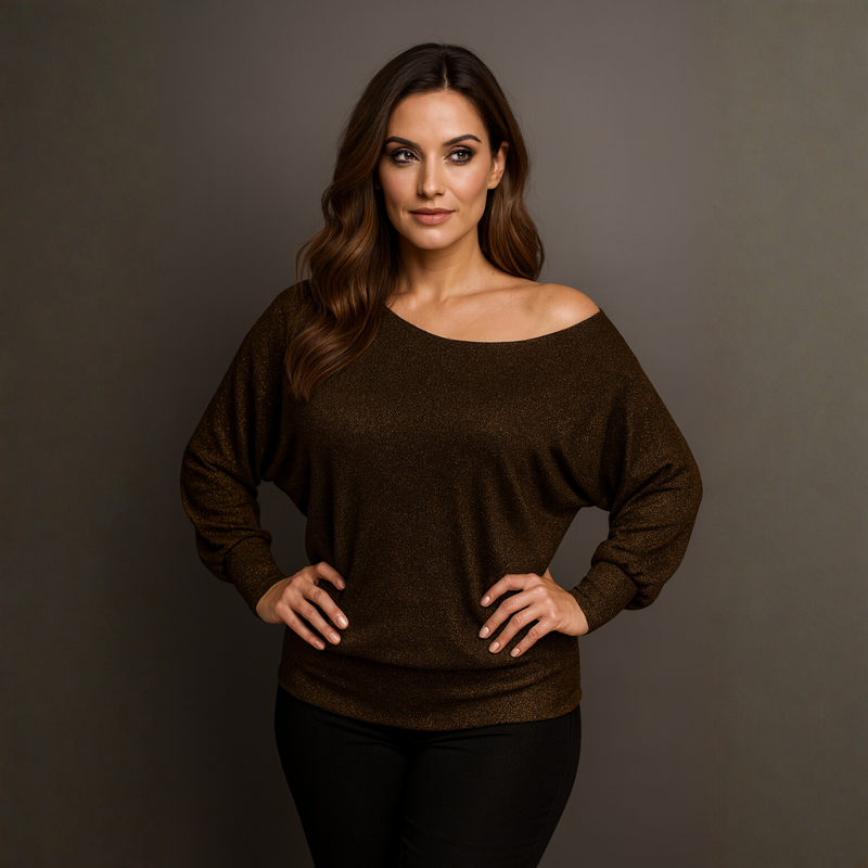 Sparkly Shimmer Off Shoulder Bardot Top