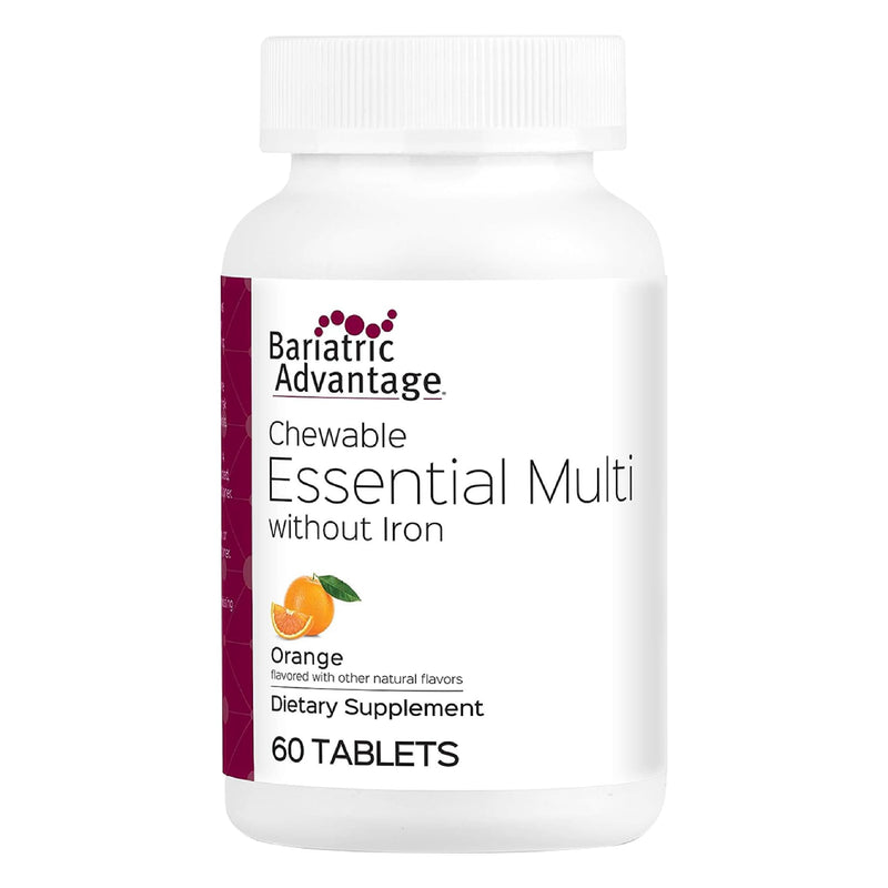 Bariatric Advantage Essential Multivitamin Without Iron – 200% DV, Orange, 60 Tablets