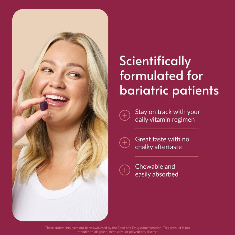 Bariatric Advantage Multi Chewy Bite – Soft Chew Multivitamin for Bariatric Patients, Black Grape, 60 Count