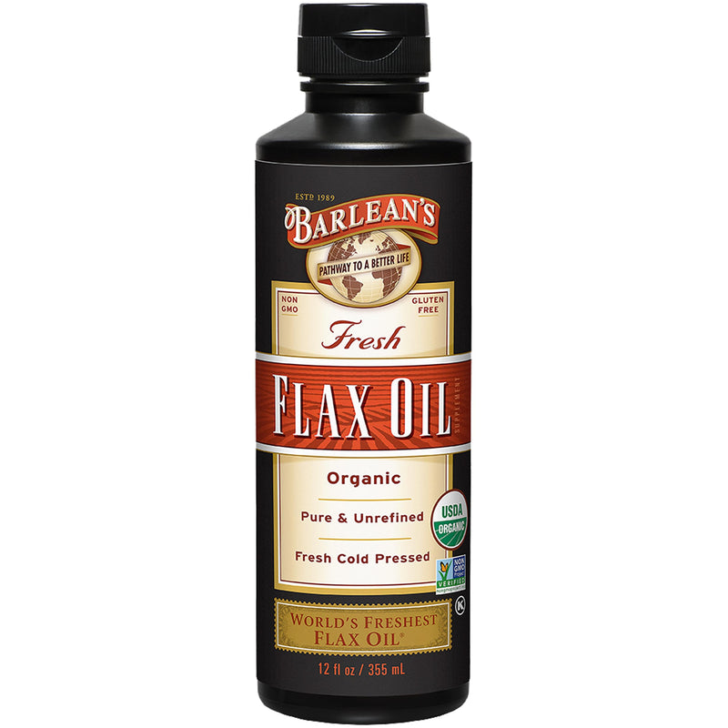 Barlean's Organic Flaxseed Oil – Cold-Pressed Vegan Omega-3, 12 oz
