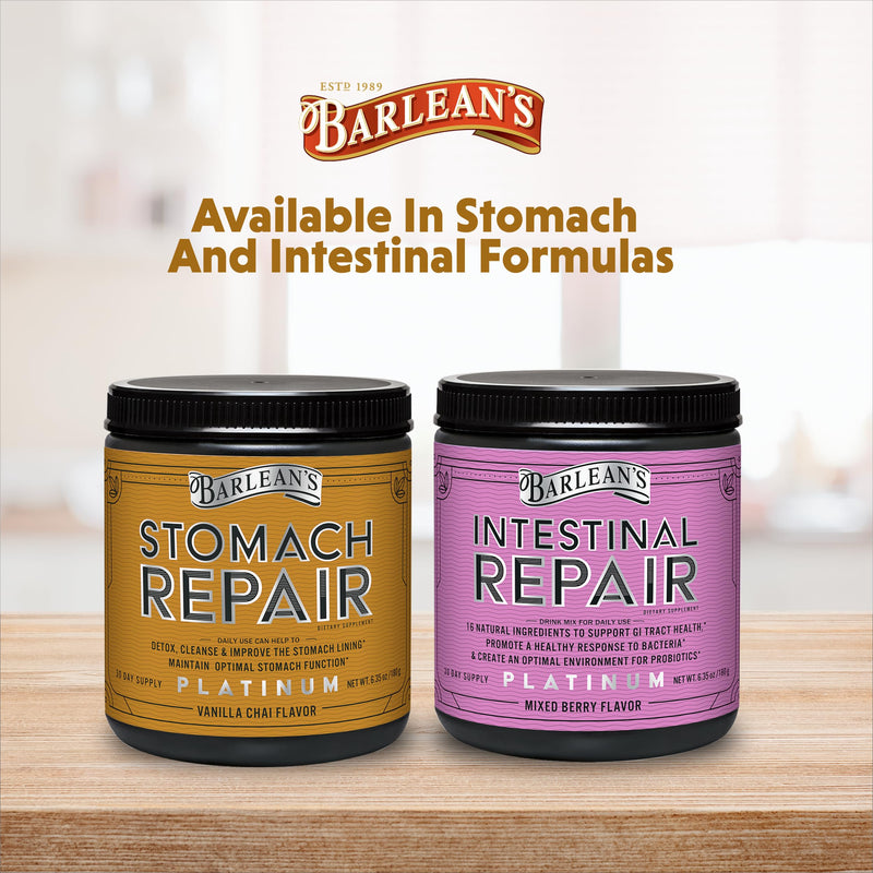 Barlean's Stomach Repair Gut Health Powder – Detox & Digestive Support (Vanilla Chai, 6.35 oz)