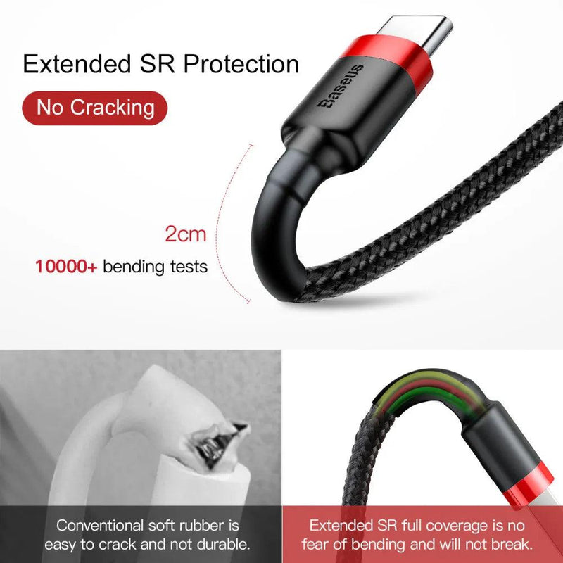 Baseus Cafule USB-C Fast Charger Cable 3A Charging