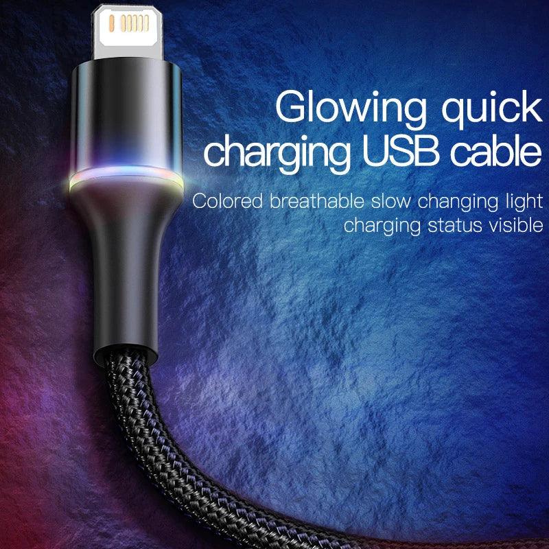 Baseus Halo Lightning Fast Charger Cable 2.4A Charging Data