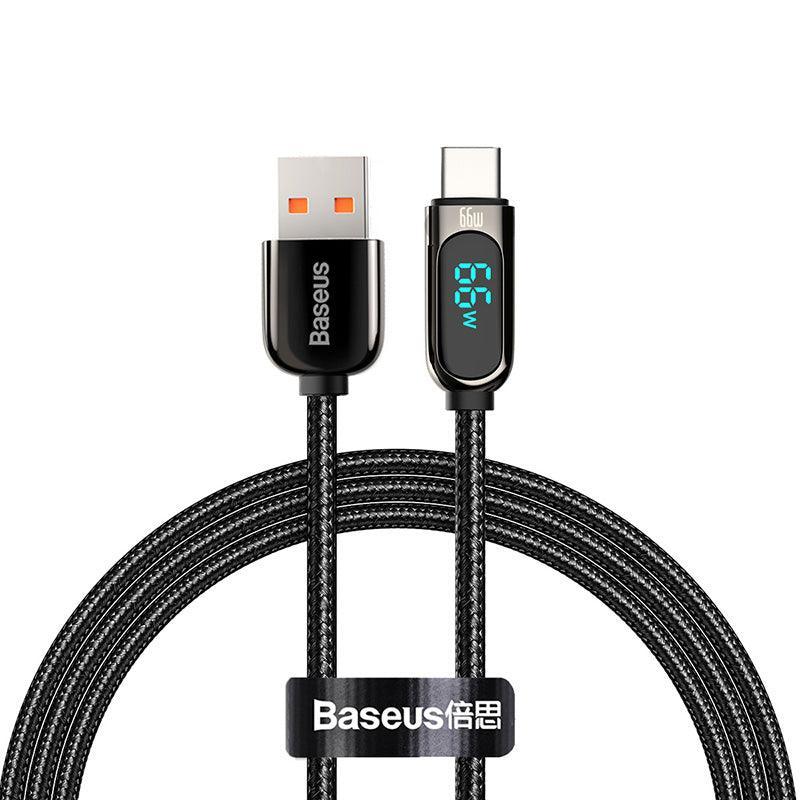 Baseus LED Digital Display USB C Fast Charger Cable 66W PD 6A Charging