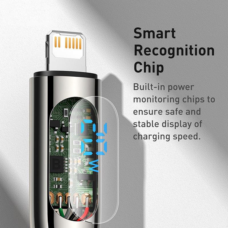 Baseus LED Digital Display USB C to Lightning Fast Charger Cable 20W PD Charging