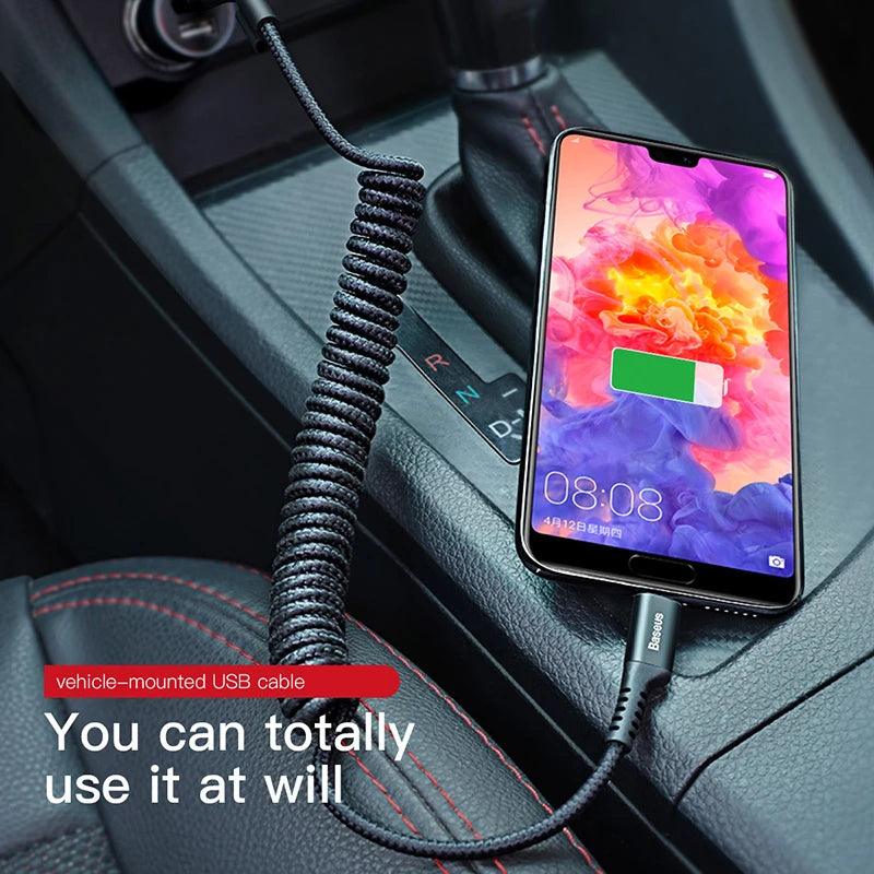 Baseus Spring Coil Lightning Charger Cable 2A Charging Data