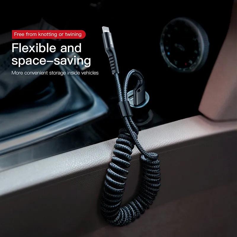 Baseus Spring Coil Lightning Charger Cable 2A Charging Data