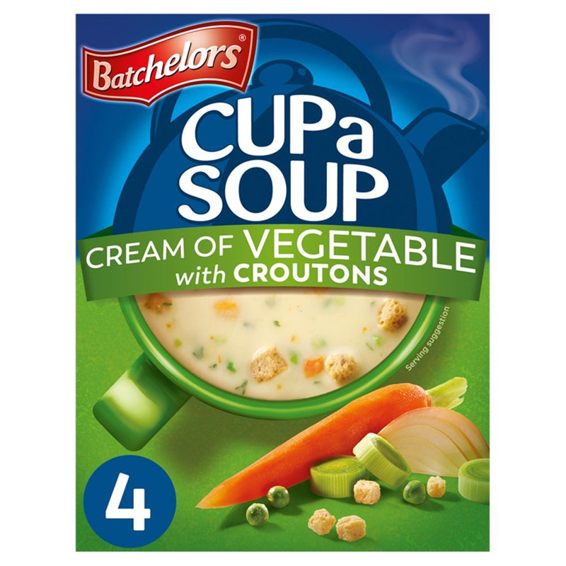 Batchelors Cup a Soup Cream of Vegetable 4 Instant Soup Sachets 122g (Case of 9)