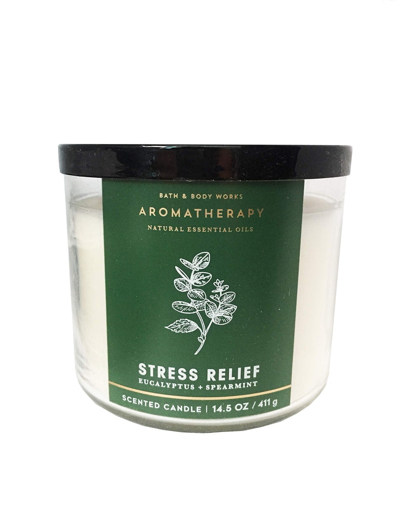 Bath & Body Works Aromatherapy Stress Relief 3-Wick Candle – Eucalyptus Spearmint