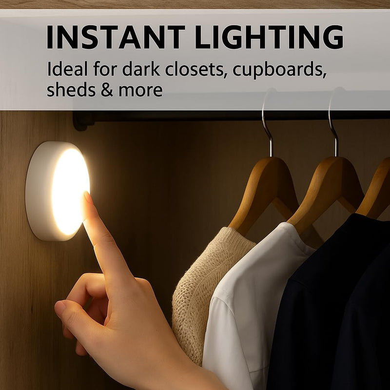 Battery Operated LED Push Light for Cupboards & Wardrobes