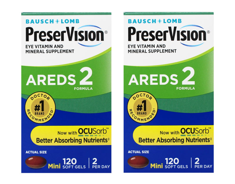 Bausch + Lomb PreserVision AREDS 2 - Lutein & Zeaxanthin, 120 MiniGels (Pack of 2)
