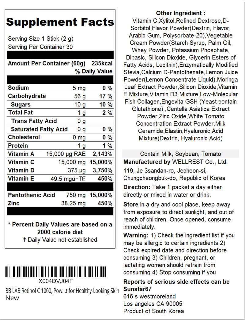 BB LAB Retinol C 1000 Powder Blend – Radiant Skin with Vitamin C, E, B5 & Zinc