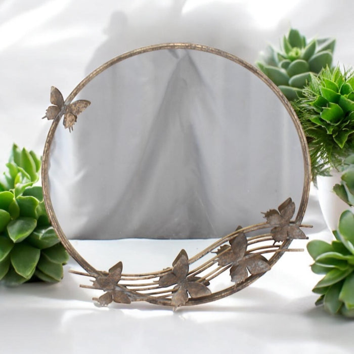 63CM ROUND METAL MIRROR