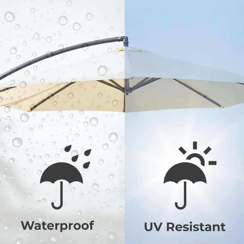 Neo 3M Cream Outdoor Freestanding Parasol with LED Lights