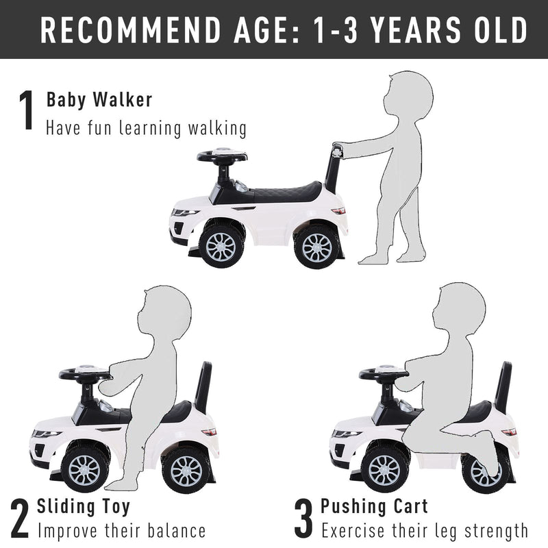 3-in-1 Ride-On Car with Horn, Wheel & Under-Seat Storage
