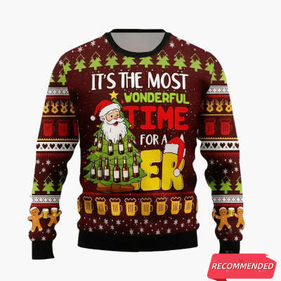 Men And Women Digital Printing Christmas Round Neck Sweater Tops