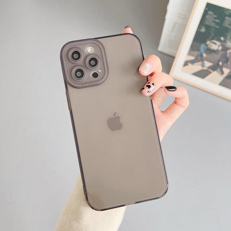 Simple Transparent Solid Color All-inclusive Mobile Phone Case