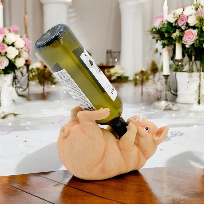 25CM PIG WINE BOTTLE HOLDER