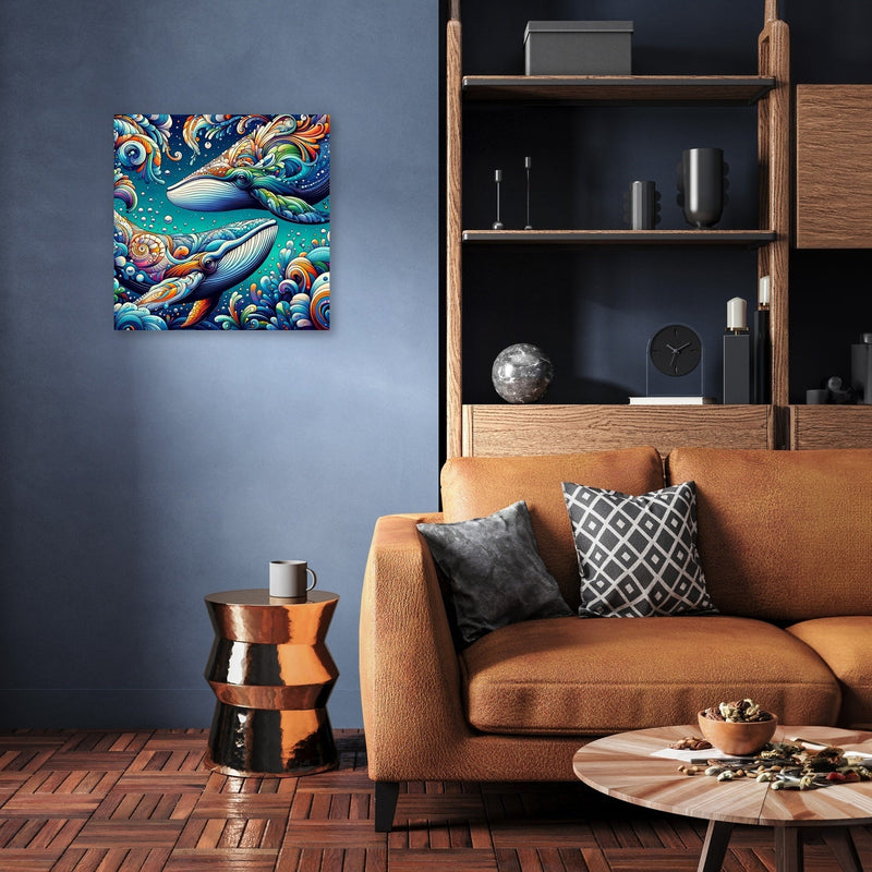 Whale Pop Art Blend Canvas