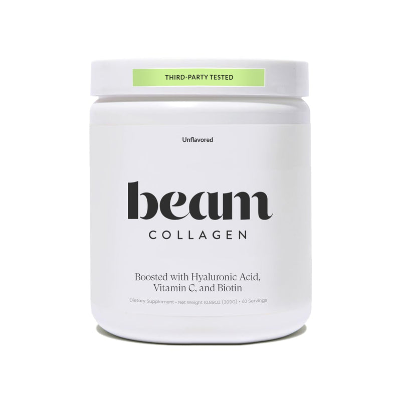Beam Collagen Powder for Women with Hyaluronic Acid & Biotin – Grass-Fed, 60 Servings