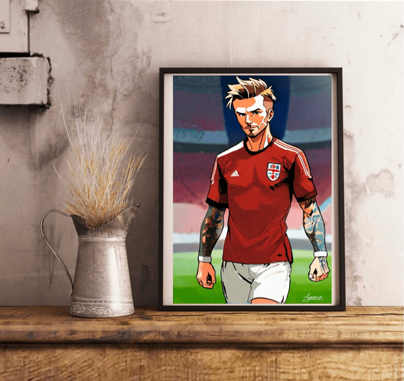 David Beckham Anime Print – Iconic Football Art