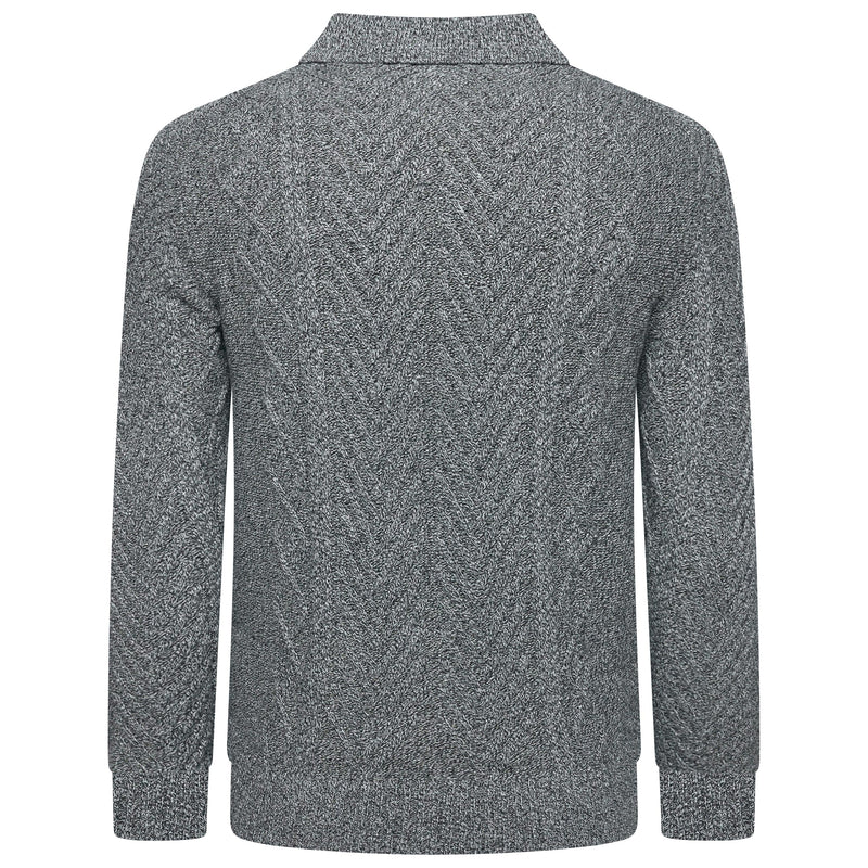 Crew Clothing Company Cable Knit Button Neck Jumper