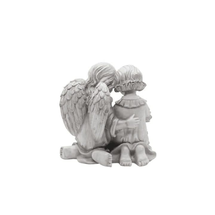 Resin Reading Angel Lamp Child Statue – Decorative LED Cherub Ornament