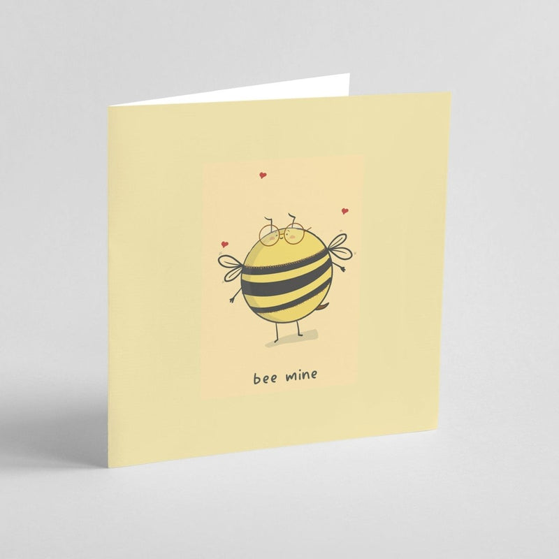 Bee Mine Greeting Card – Cute Love Card With Bee Pun For Valentine's Day