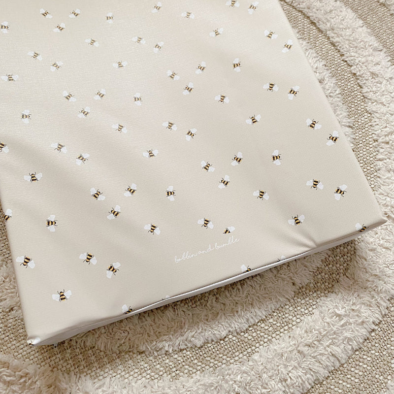 Anti-Roll Wedge Changing Mat - Bee Print
