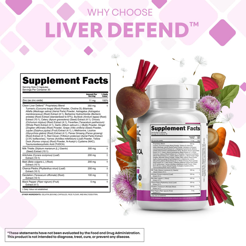 Clean Nutraceuticals Liver Defend 28-in-1 – Milk Thistle, NAC, Chanca Piedra & TUDCA, 2 Pack