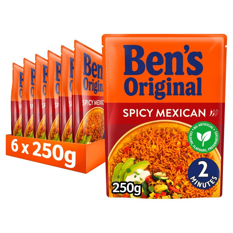 Bens Original Spicy Mexican Microwave Rice 250g (Case of 6)