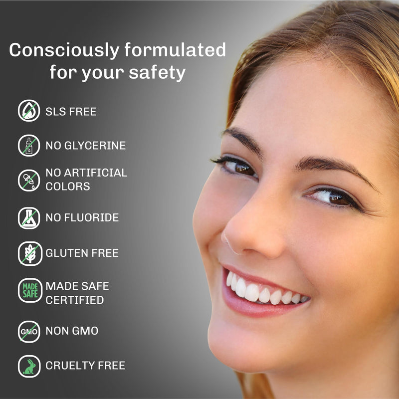 BENTODENT Toothpaste - Bentonite Clay & Activated Charcoal, Fluoride-Free, SLS-Free, Vegan, 3.52 oz