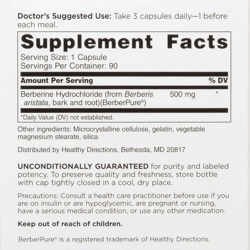 DOCTORS' PREFERRED Berberine Clinical Grade – Doctor Formulated, 1500 mg Daily, 90 Count