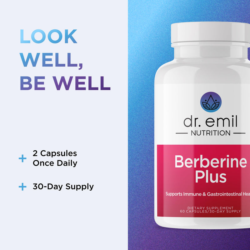 Berberine 500mg Capsules – Dr. Emil Nutrition | Made in USA | 30-Day Supply